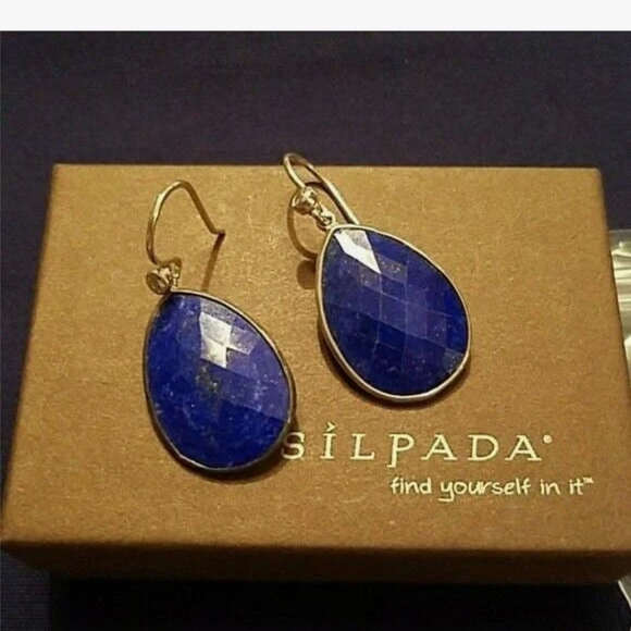 Silpada Sterling & Lapis Lazuli Pierced Earrings - Picture 7 of 7